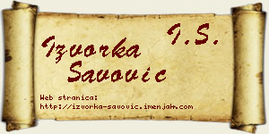 Izvorka Savović vizit kartica